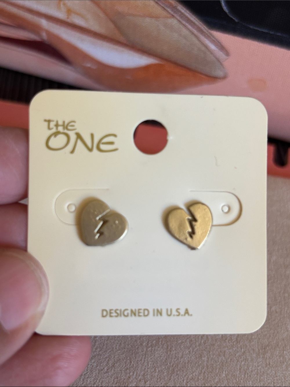 Gold Broken Heart Stud Earrings